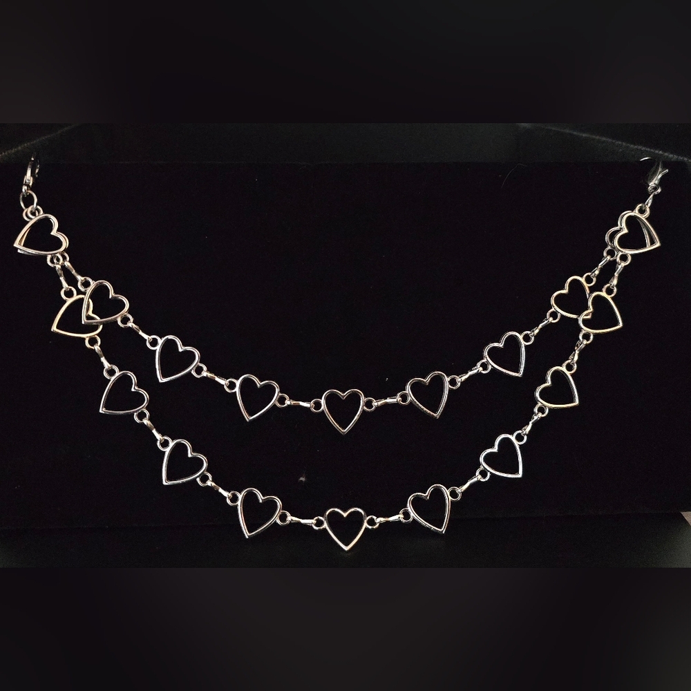 Silver Heart Bag Chain 11" NWOT